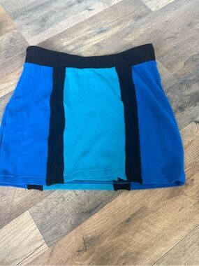 Forever 21 Blue Colorblock Mini Skirt with Black Trim